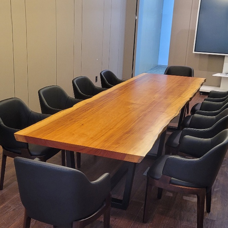 회현동 은행 - 회의실 주문제작 우드슬랩 테이블